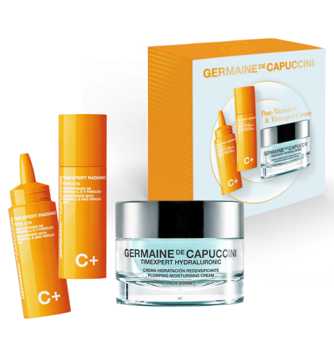 Germaine de Capuccini TimExpert Radiance C+ PureC10 and TimExpert Hydraluronic Rich Cream Set / Набор увлажняющий антиоксидантный для нормальной и сухой кожи лица Germaine de Capuccini TimExpert Radiance C+ PureC10 and TimExpert Hydraluronic Rich Cream Set / Набор увлажняющий антиоксидантный для нормальной и сухой кожи лица